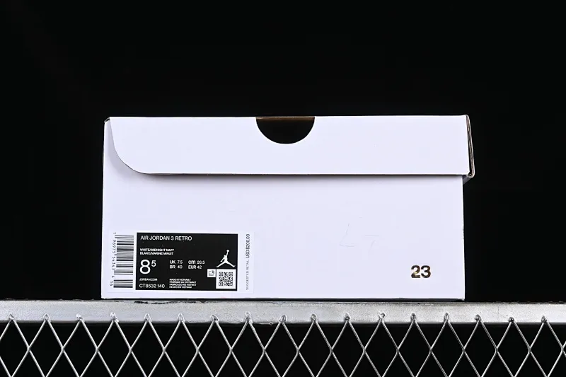 All categories Air Jordan Jordan series basketball shoes Air Jordan 3 L version Air Jordan 3 Retro "Midnight Navy" AJ3 Joe 3 midnight blue cement color CT8532-140